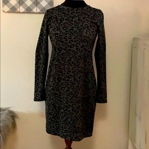 Banana Republic cheetah leopard dress 6 Red zipper
